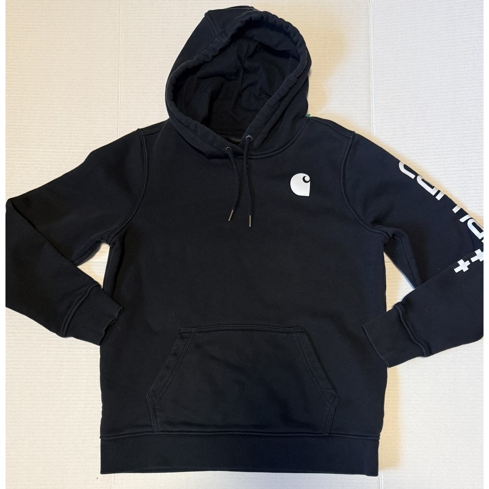 CARHARTT - Women's Hoodie -  Relaxed Fit Black Pullover - Large (12-14)